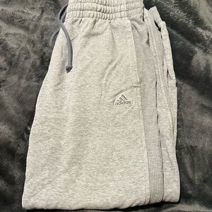 Adidas Gray Sweatpants Relaxed Fit Cotton Blend